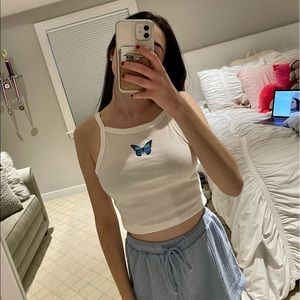 Butterfly cropped tank